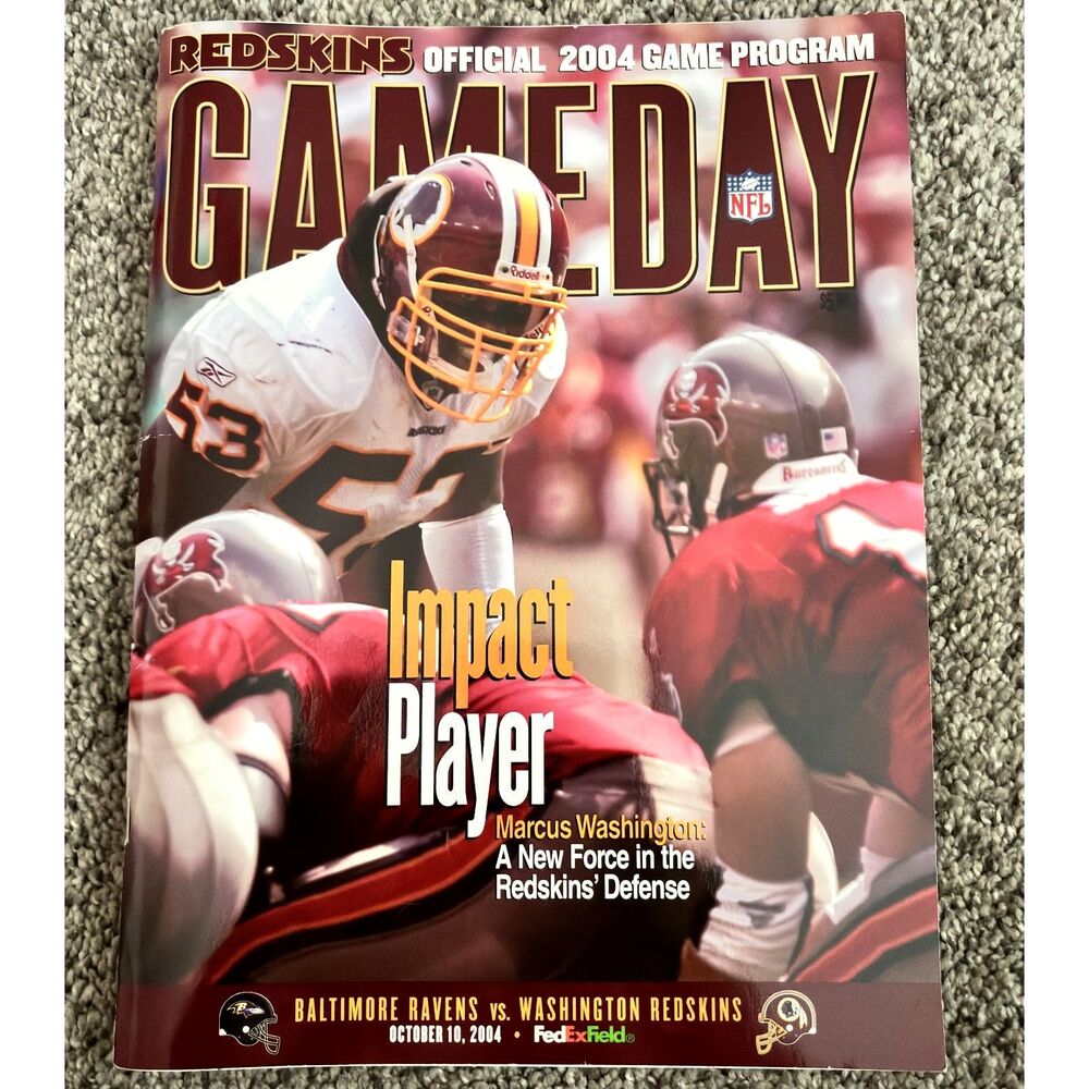 Vintage GAME DAY Redskins Official Oct. 10 2004 Game Program RAVENS vs. REDSKINS